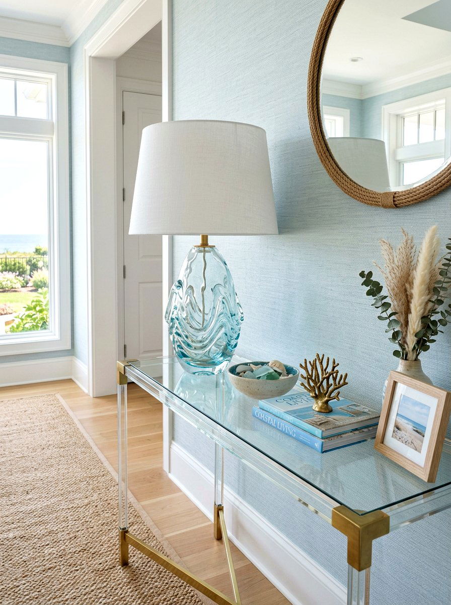 Sculptural Glass Lamp - 30 foyer lamp styling ideas