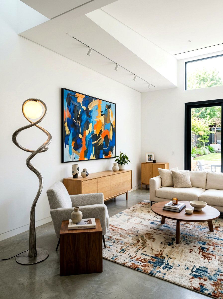 Sculptural Lamp Living Room - 30 lamp lit living room ideas