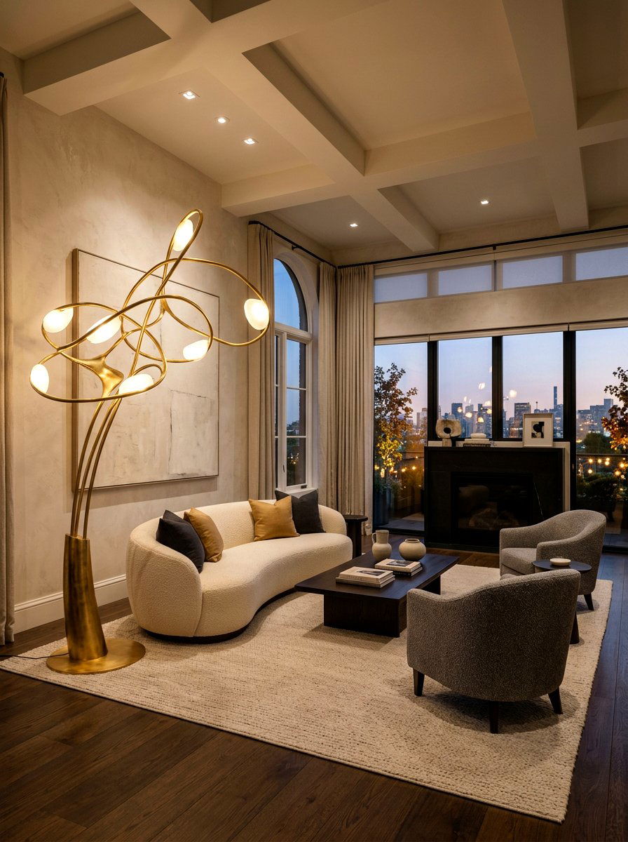 Sculptural Lighting Formal Living Room - 30 formal living room ideas