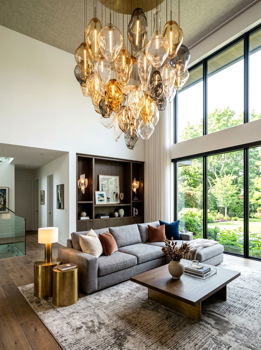 Sculptural Lighting - 30 artful living room ideas