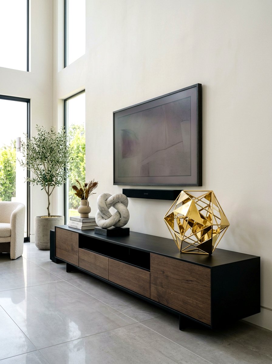 Sculptural Objects On Media Console - 30 media console styling ideas