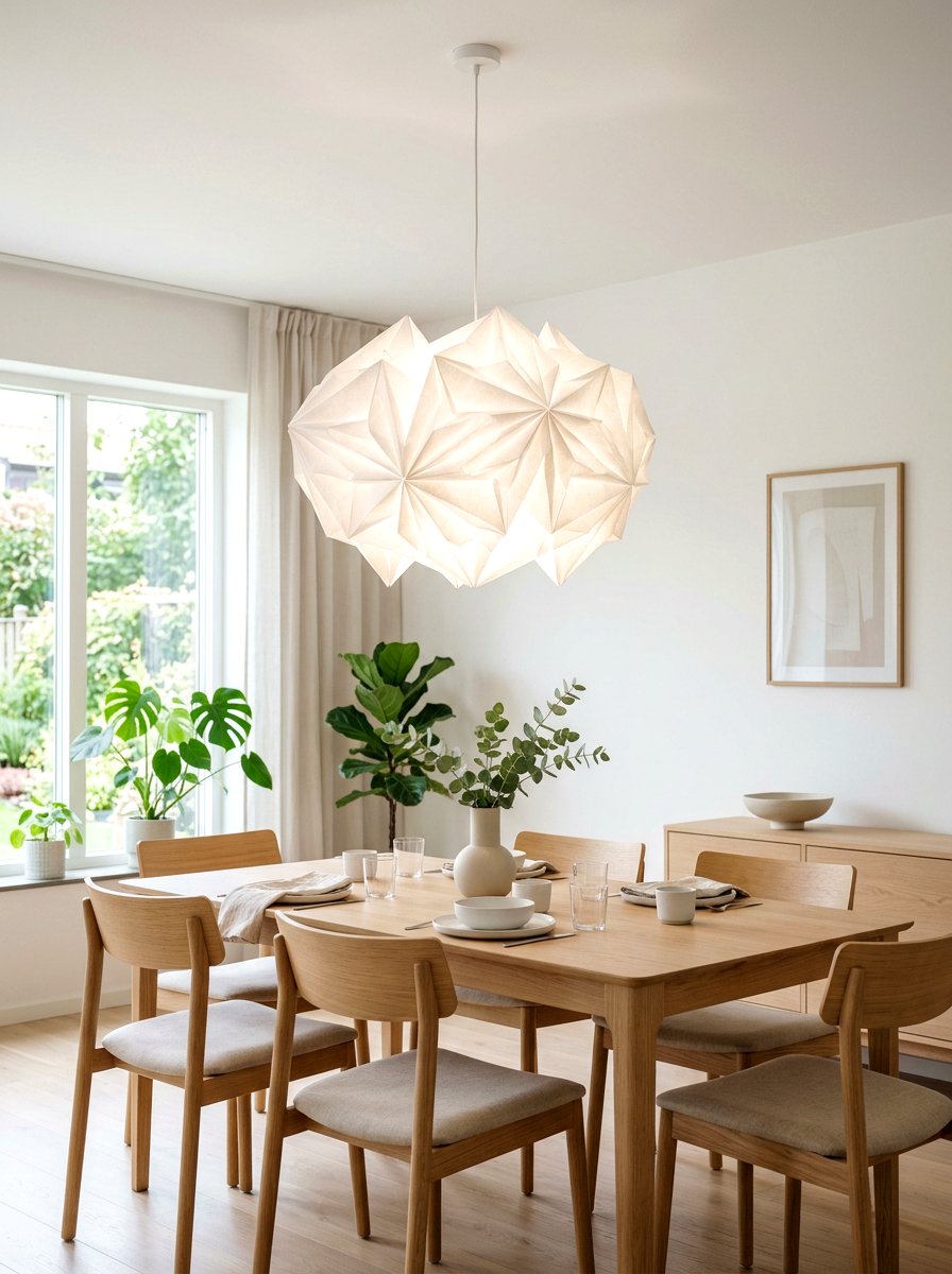 Sculptural Paper Origami Dining Room - 30 sculptural lighting dining room ideas
