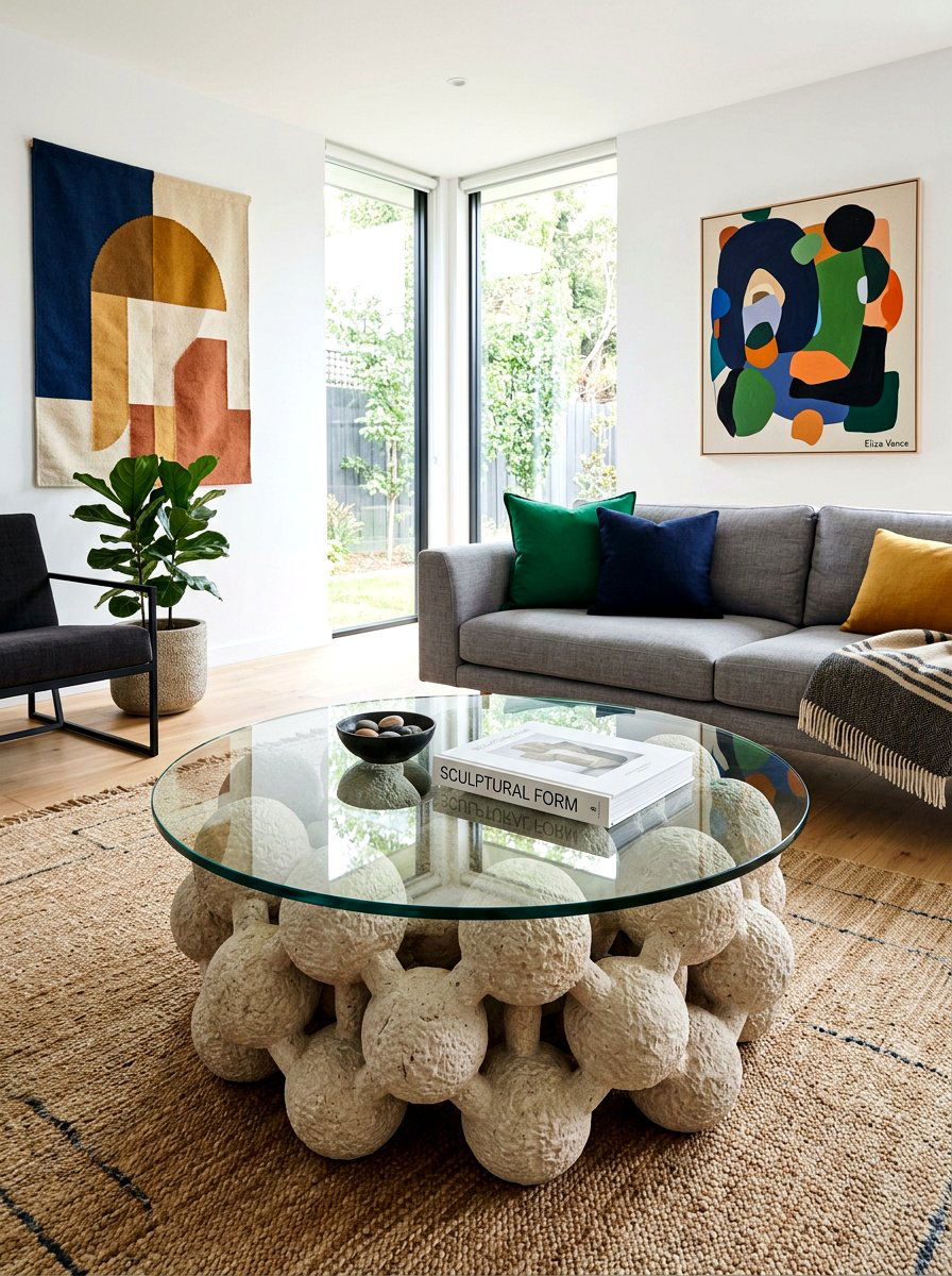 Sculptural Stone Coffee Table - 30 stone coffee table ideas