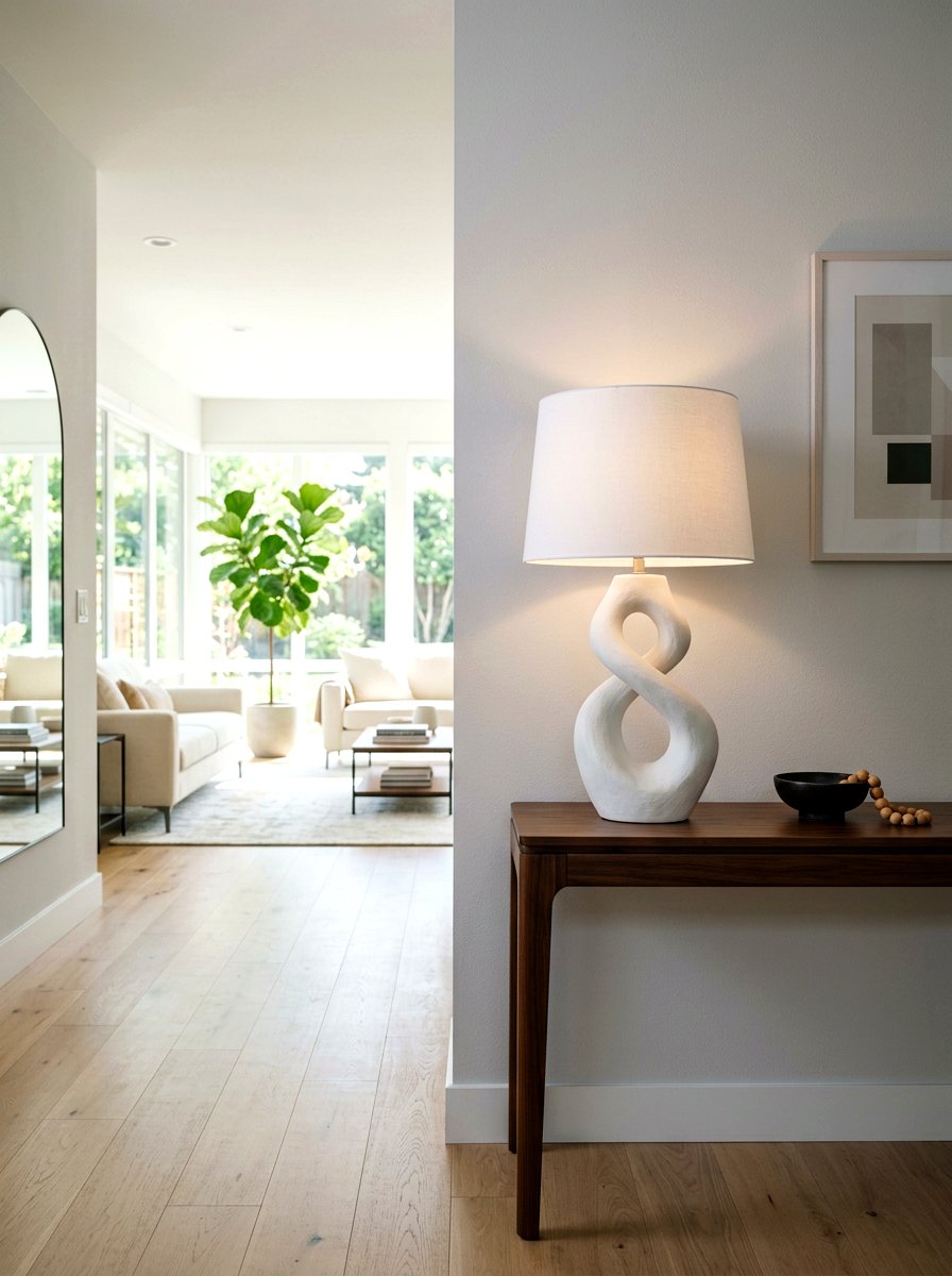 Sculptural Table Lamp - 30 living room lighting ideas