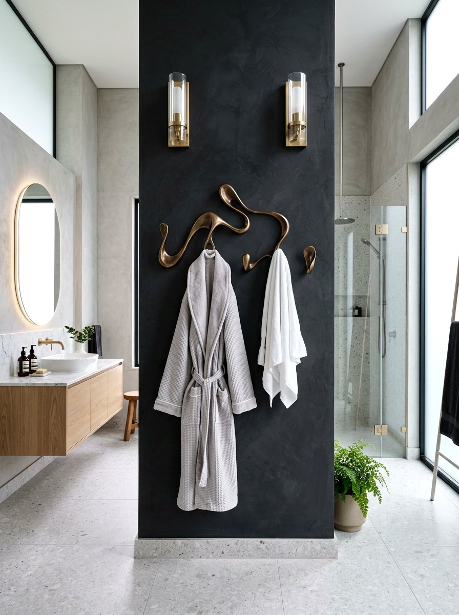 Sculptural Wall Hook - 30 robe hook bathroom ideas