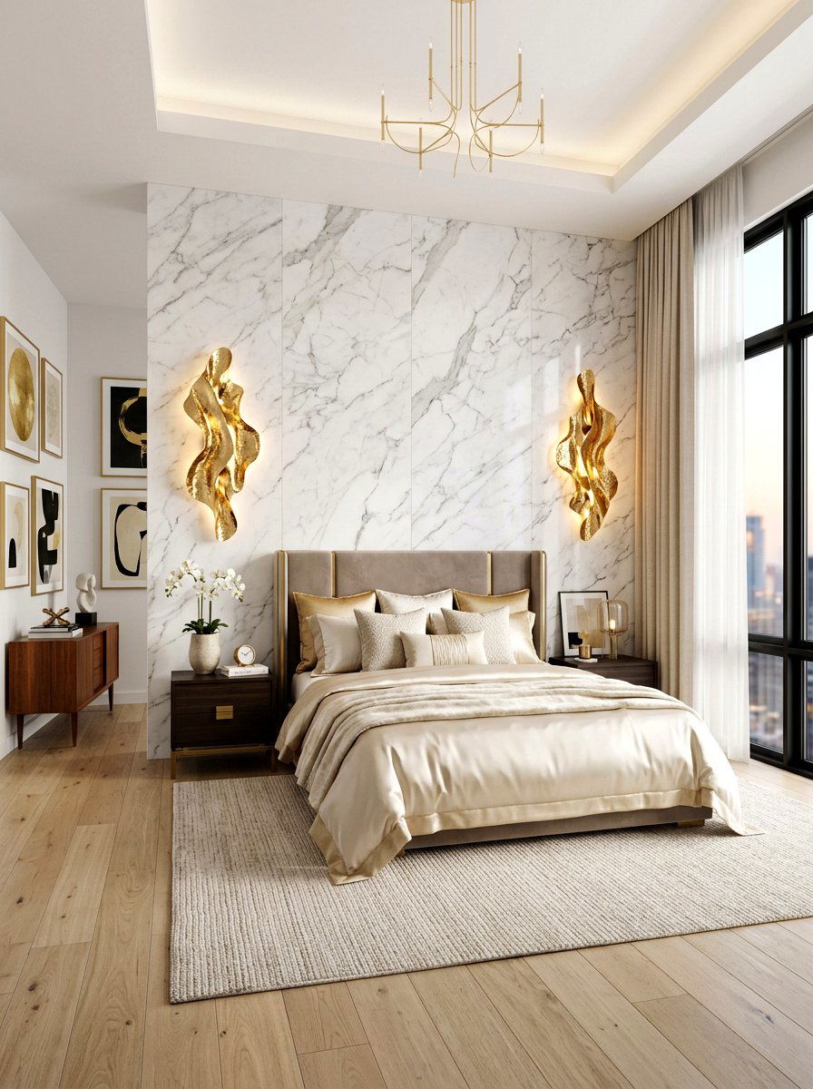 Sculptural Wall Sconce - 30 bedside wall sconce ideas