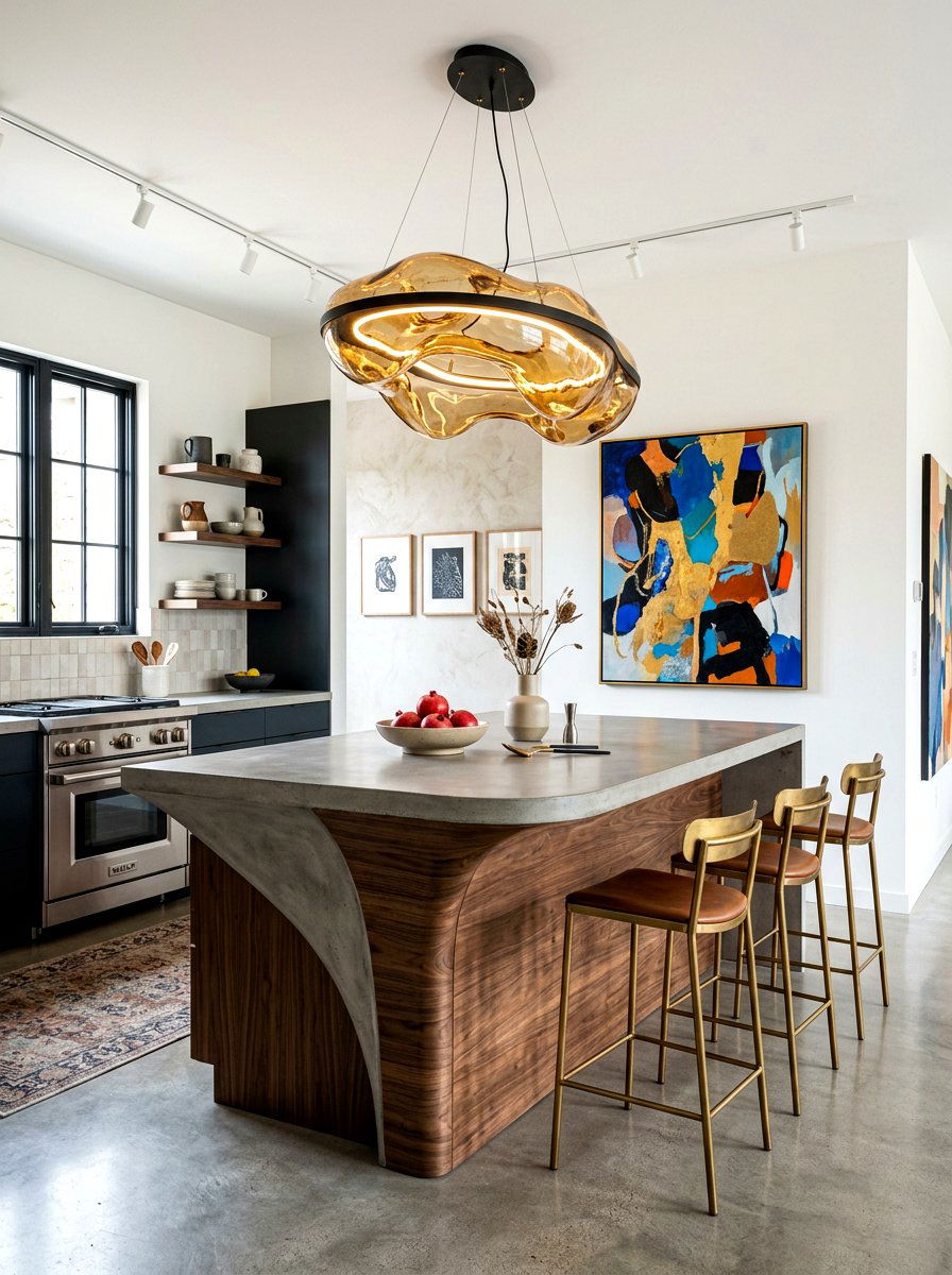 Sculptural art lamp kitchen island - 30 table lamp kitchen island ideas