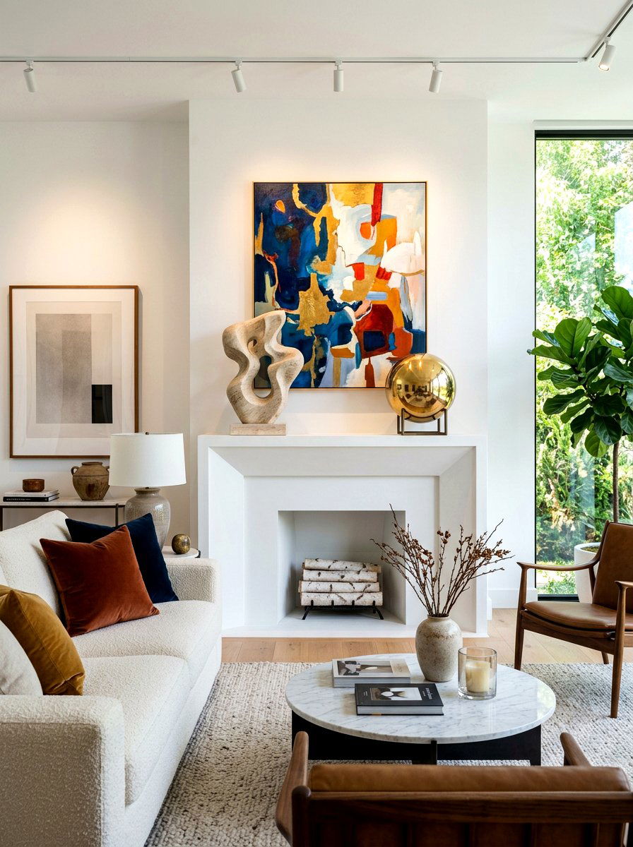 Sculptural art pieces - 30 mantel shelfie ideas