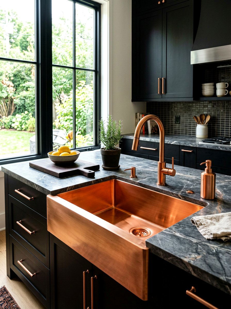 Sculptural kitchen sink - 30 neo deco kitchen ideas