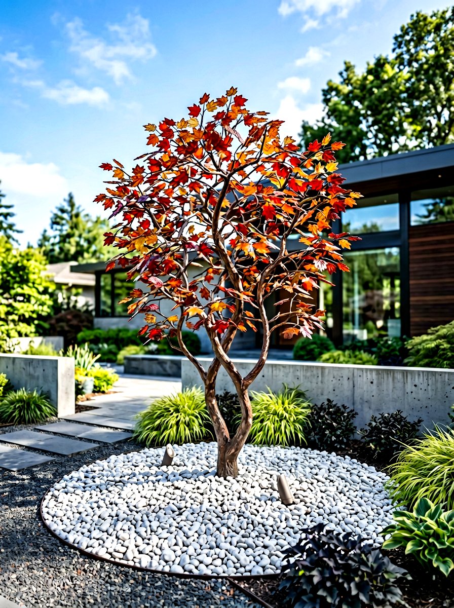 Sculptural tree focal point - 30 modern garden ideas