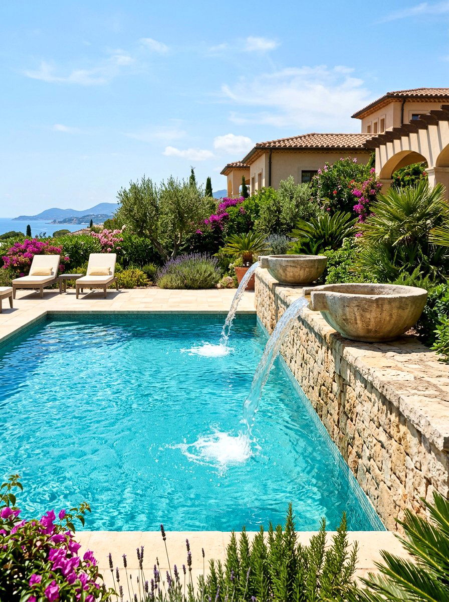 Scupper Bowl Pool - 30 water feature landscaping ideas