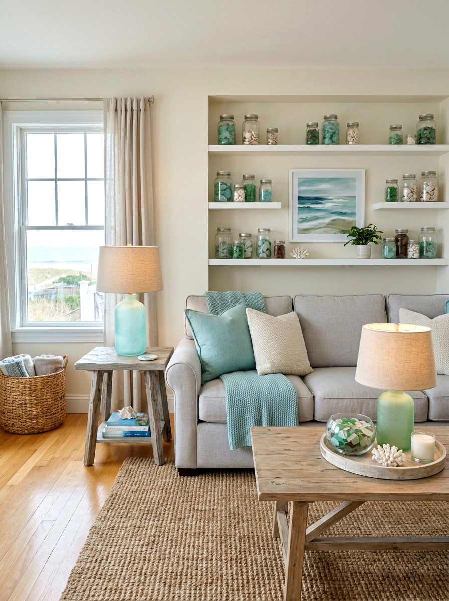 Sea Glass Living Room - 30 ocean inspired living room ideas