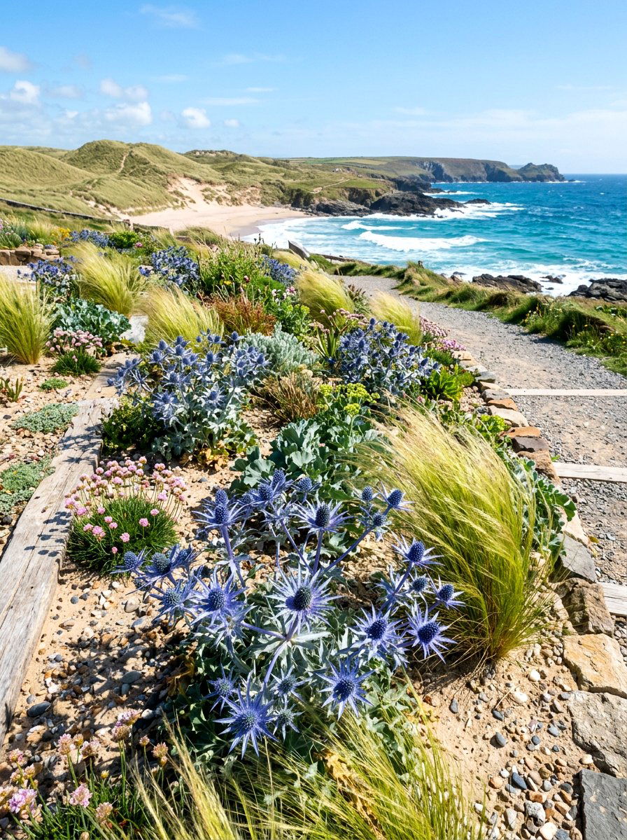 Sea Holly Coastal Garden - 30 blue flower garden ideas