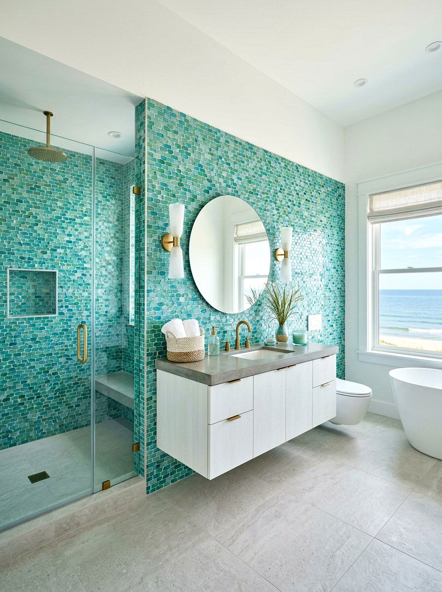 Sea glass bathroom - 30 nautical bathroom ideas