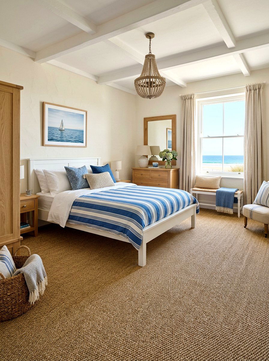 Seagrass Flooring - 30 coastal grandmother bedroom ideas