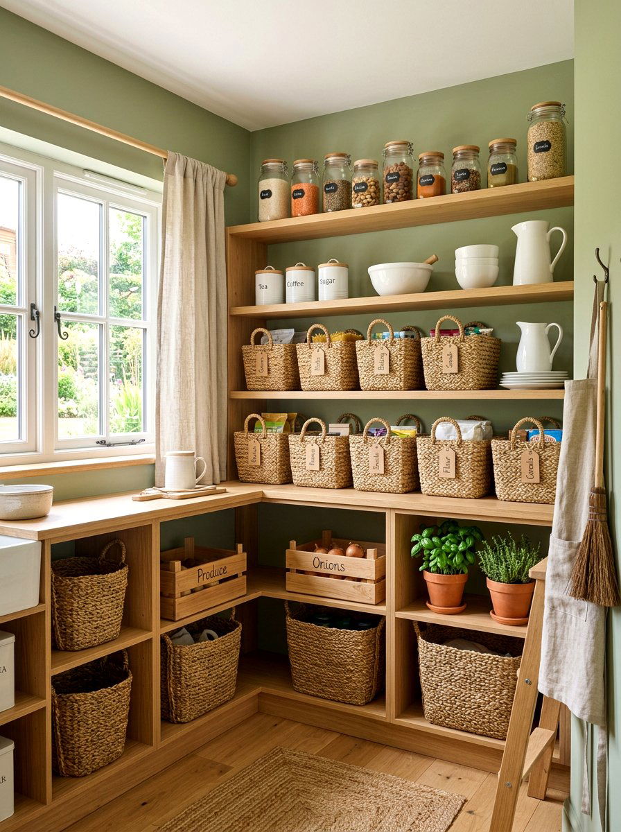 Seagrass Pantry Basket - 30 basket pantry organization ideas
