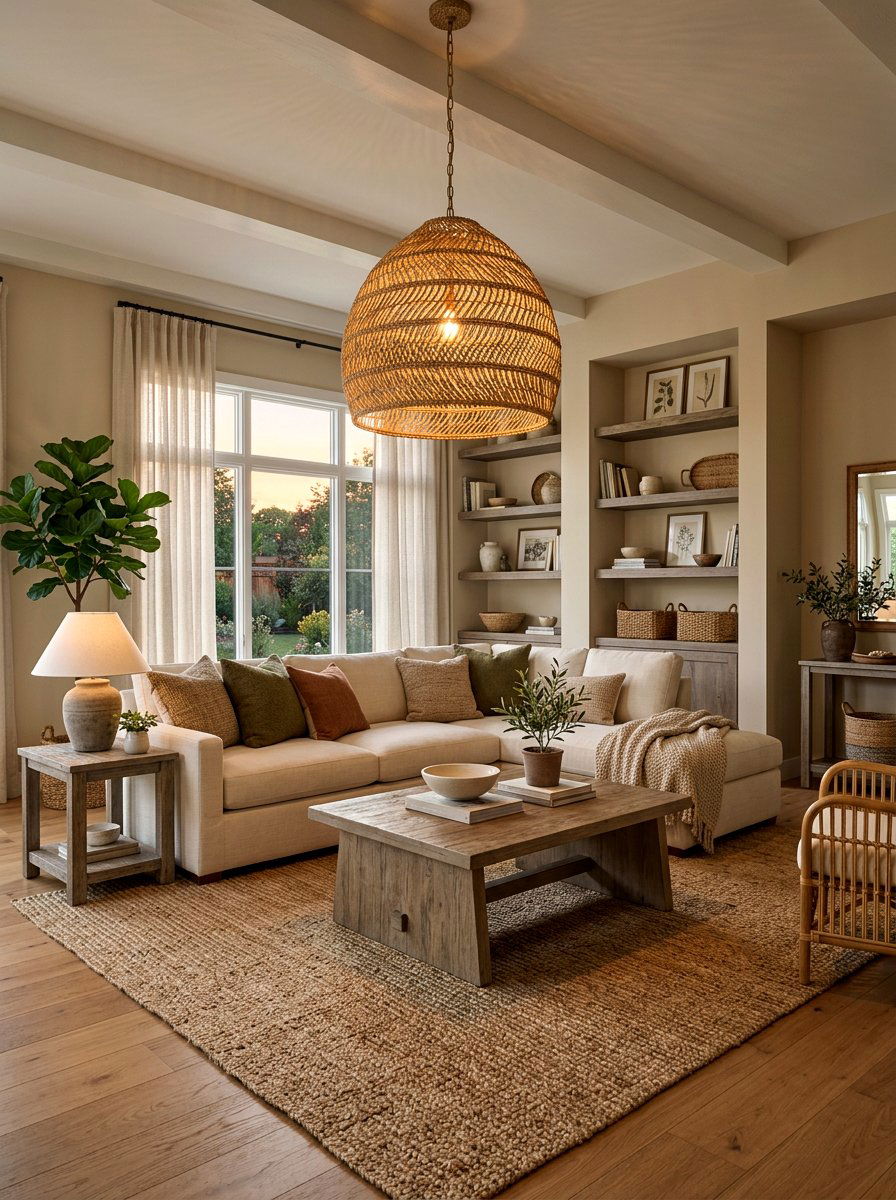 Seagrass Pendant - 30 woven pendant ideas