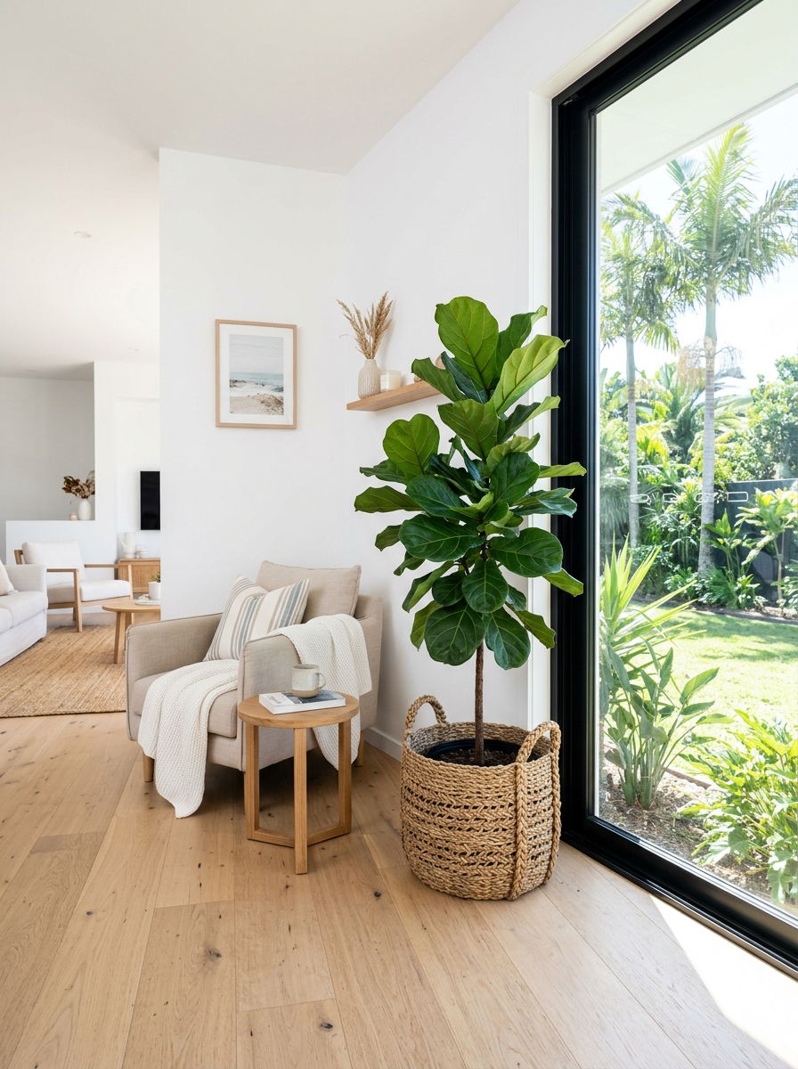 Seagrass Planter For Indoor Trees - 30 woven basket decor ideas