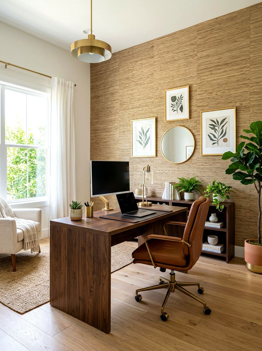 Seagrass Wallpaper - 30 natural fiber decor ideas