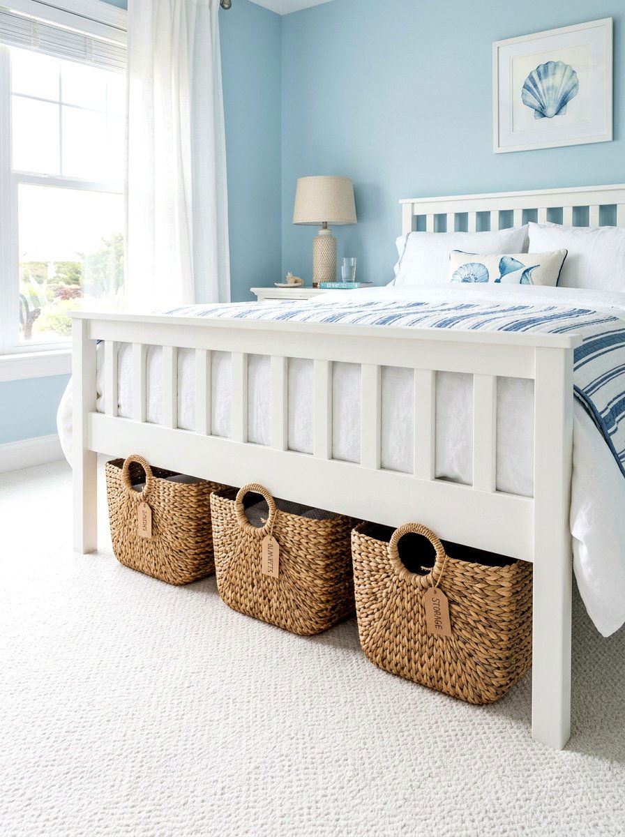 Seagrass bins - 30 under bed storage aesthetic ideas