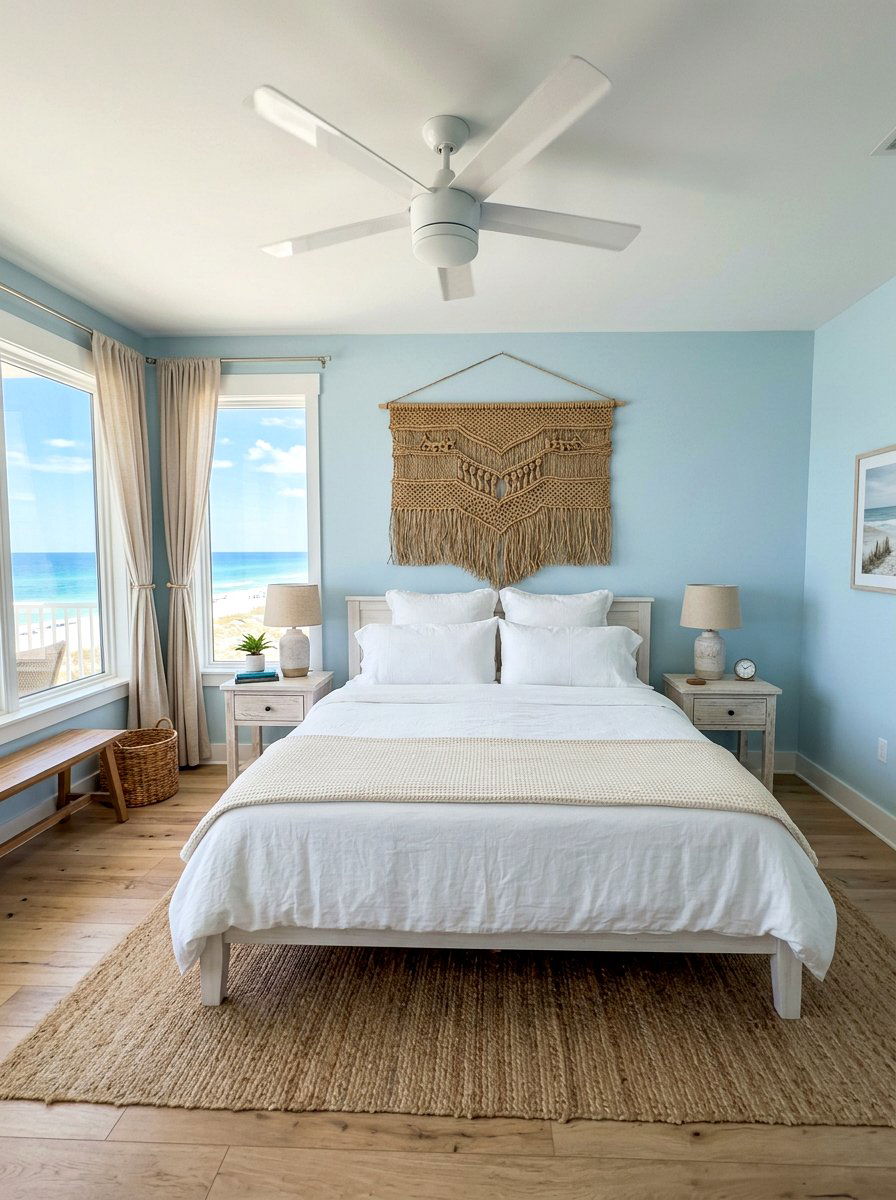 Seagrass wall bedroom - 30 sustainable home decor ideas