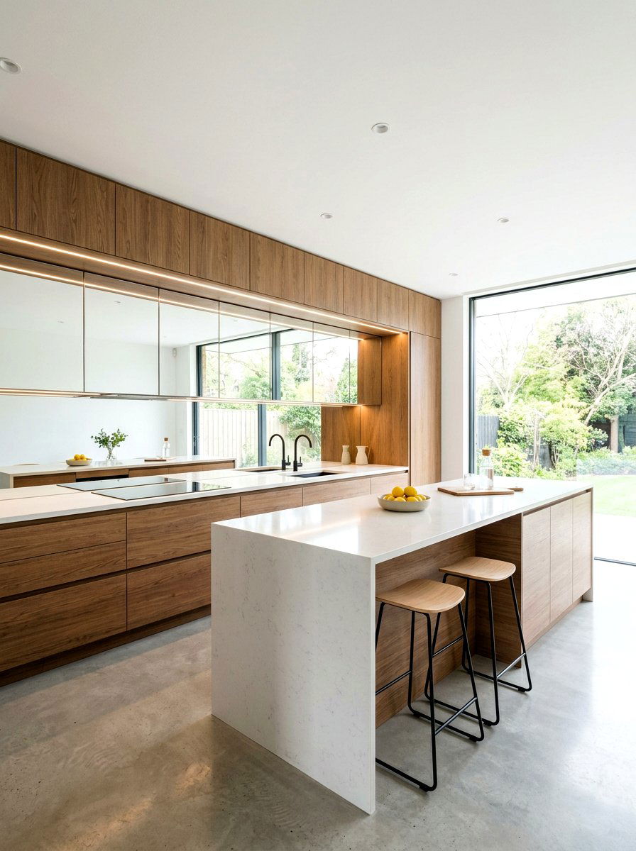 Seamless Mirror Backsplash - 30 mirror backsplash ideas