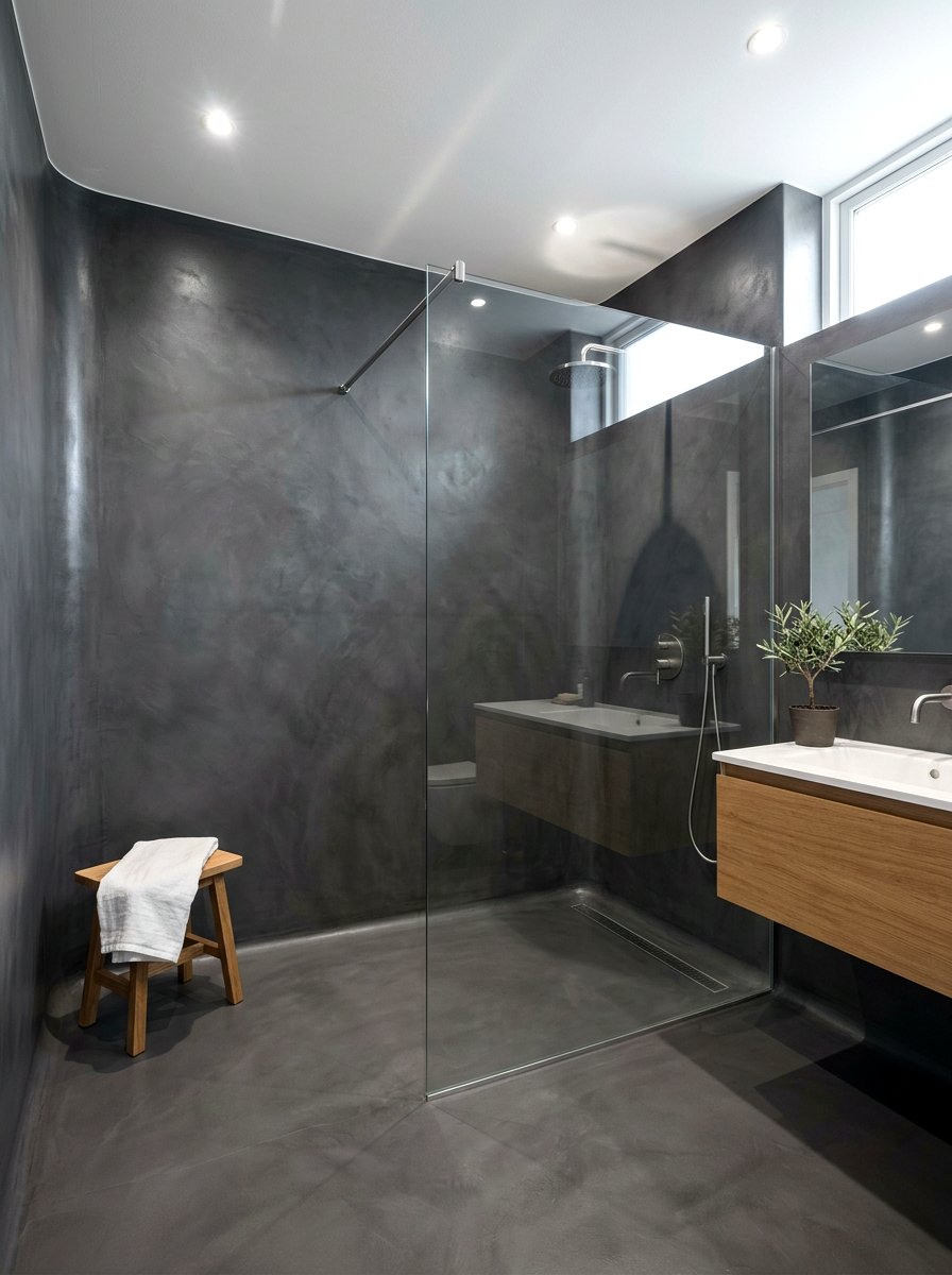 Seamless Tadelakt Shower - 30 tadelakt bathroom ideas