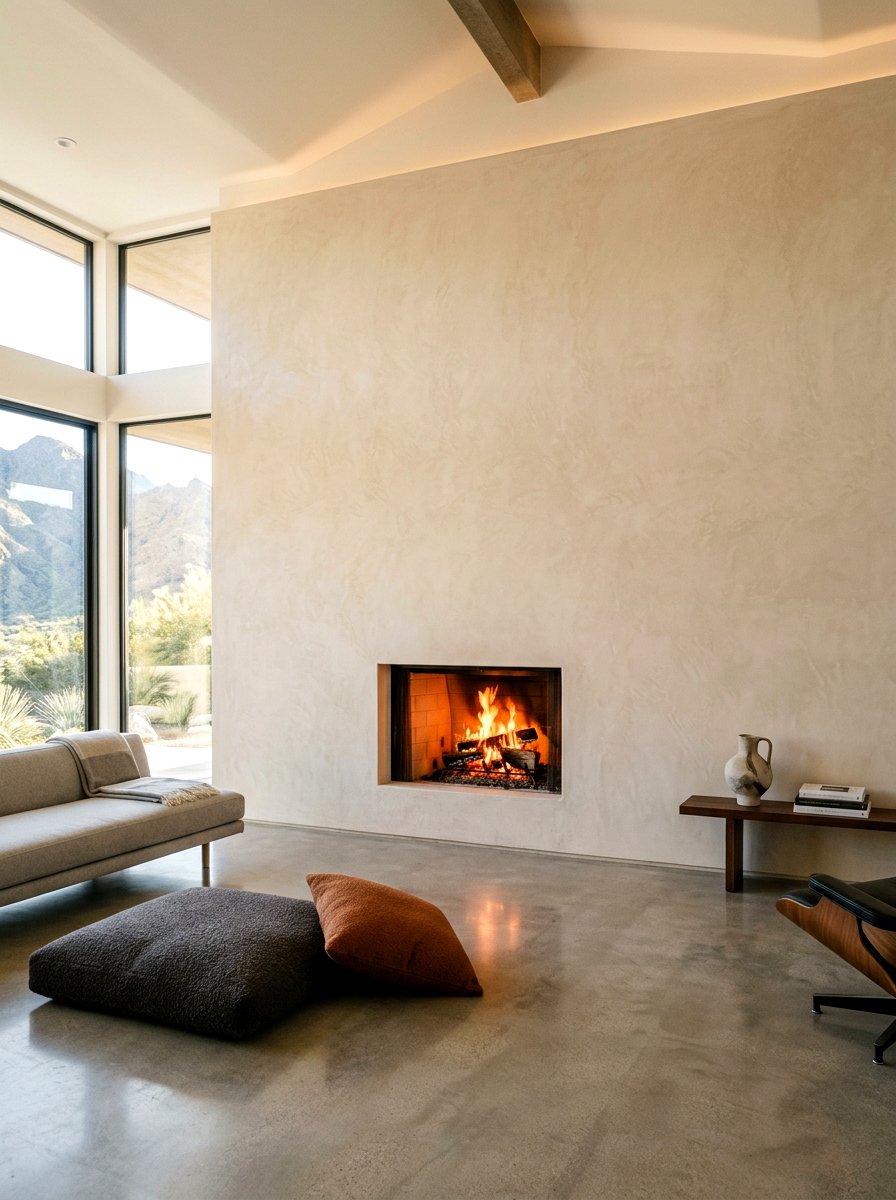 Seamless Wall Plaster Fireplace - 30 plaster fireplace ideas