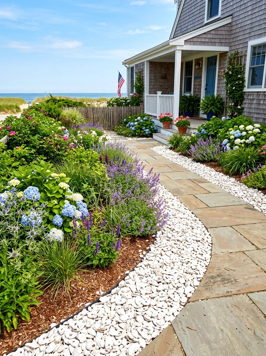Seashell Garden Edge - 30 mow strip ideas