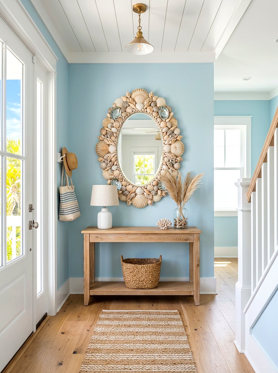 Seashell Mirror - 30 shell decor ideas