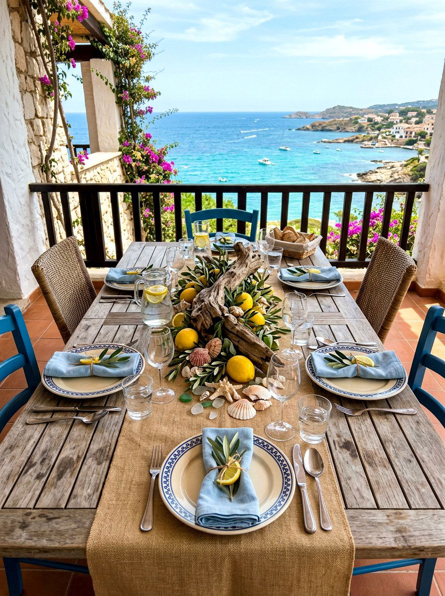 Seaside Lemon Decor - 30 lemon and olive summer tablescape ideas