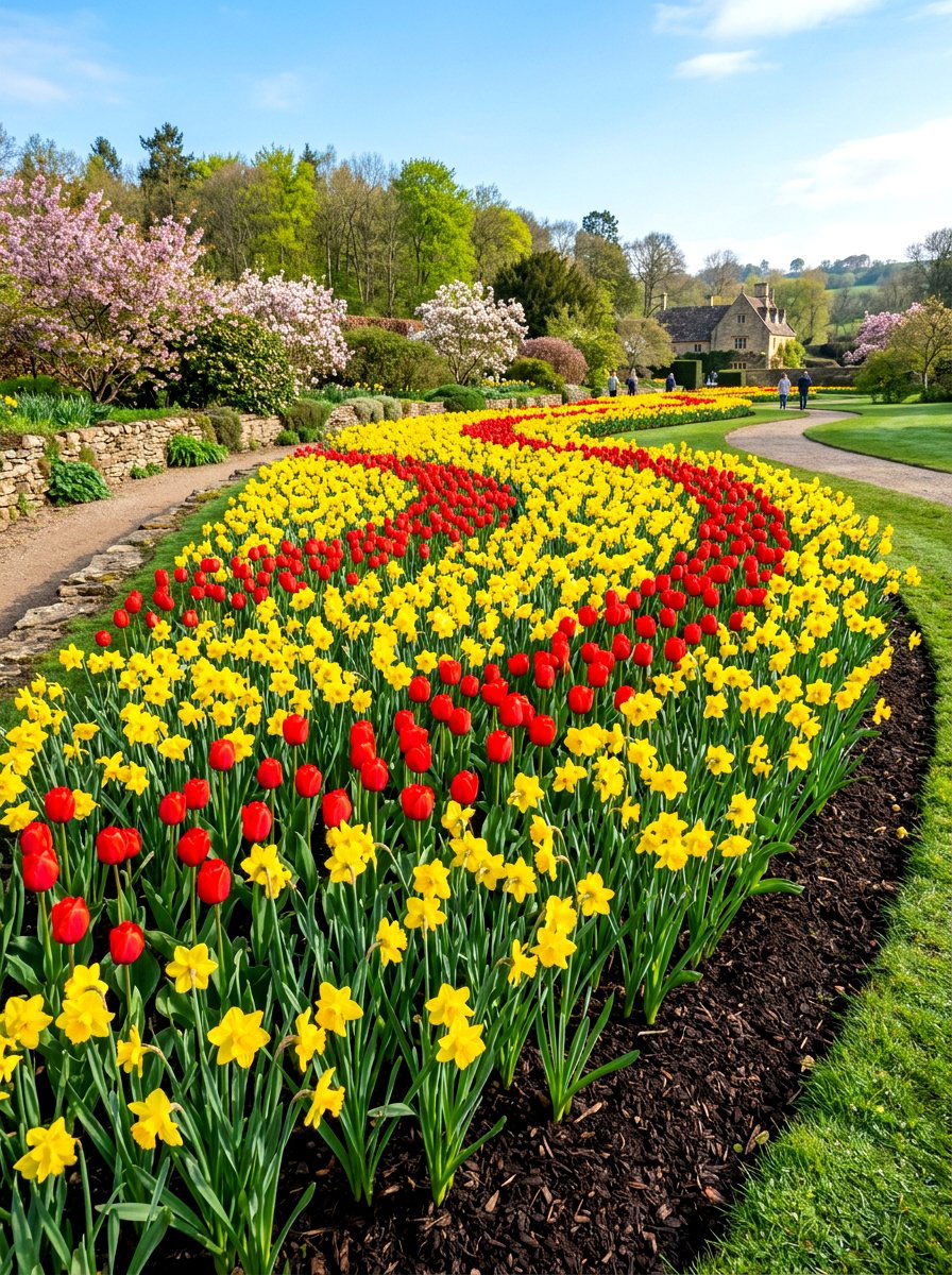 Seasonal Bulb Bed - 30 front yard flower bed ideas