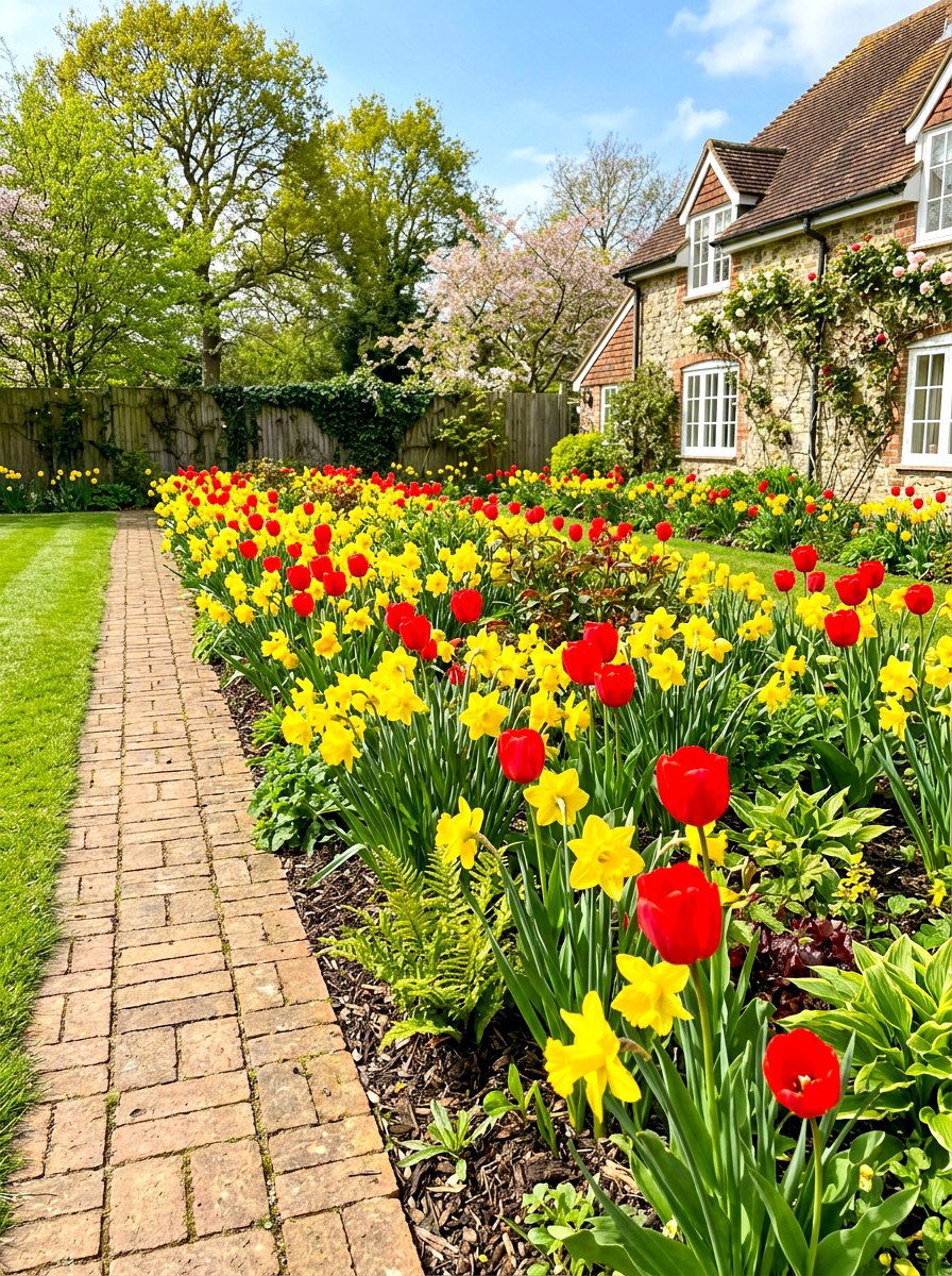 Seasonal Bulb Garden - 30 side yard flower bed ideas