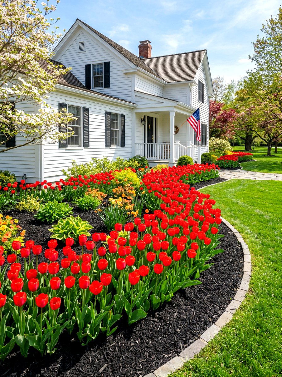 Seasonal Bulb and Annual Rotation Beds - 30 foundation flower bed ideas