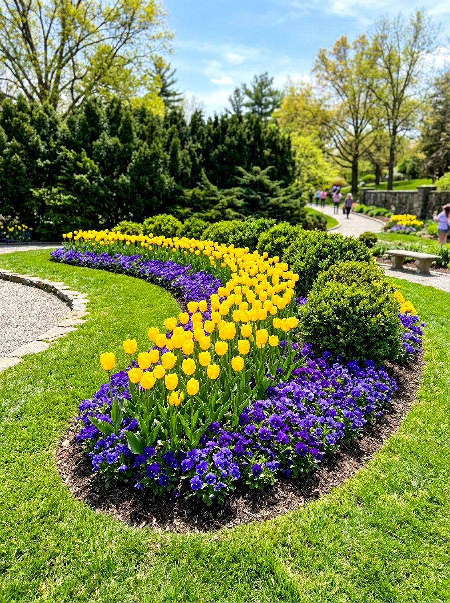 Seasonal Color Display - 30 driveway island landscaping ideas