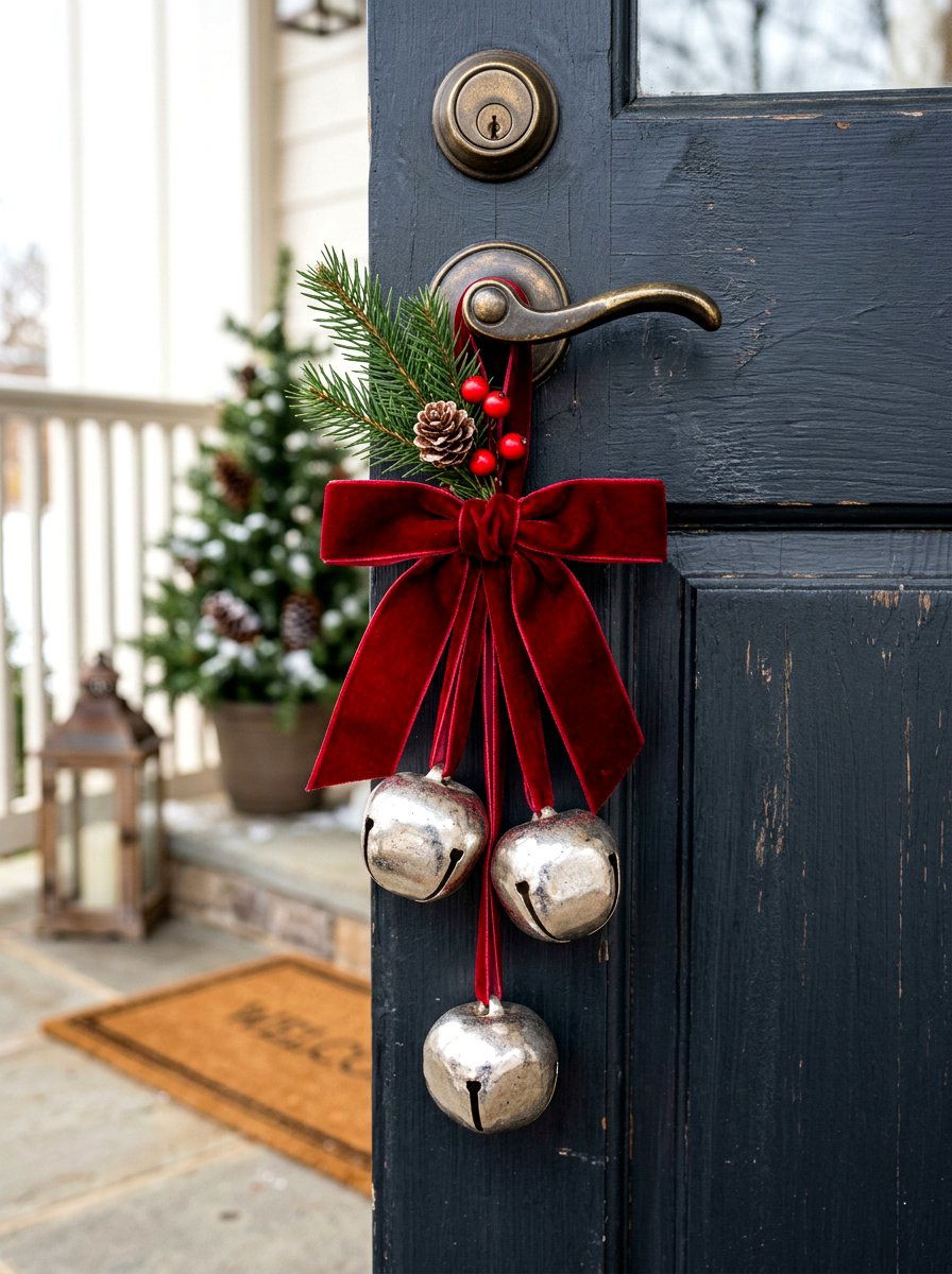 Seasonal Doorknob Hanger - 30 winter front porch ideas