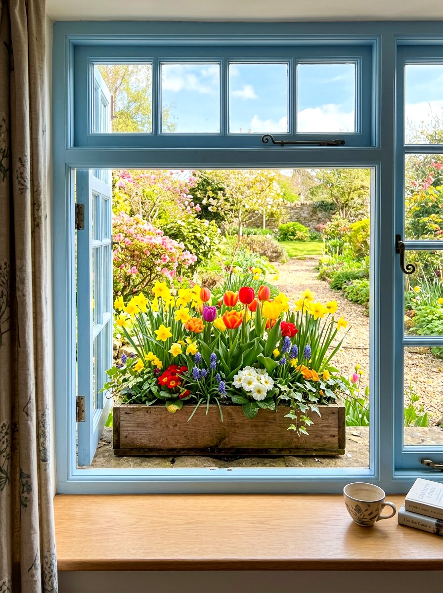 Seasonal Flower Window Box - 30 windowsill planter ideas