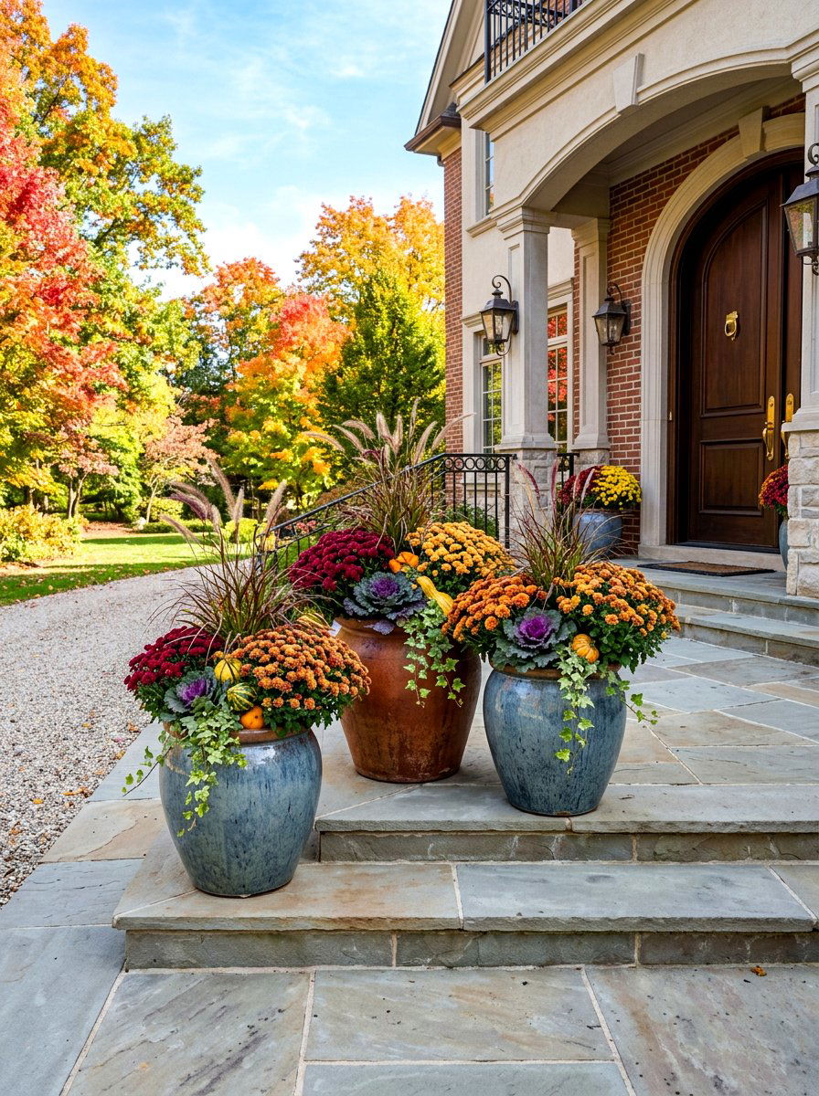 Seasonal Planter Rotation - 30 portico landscaping ideas