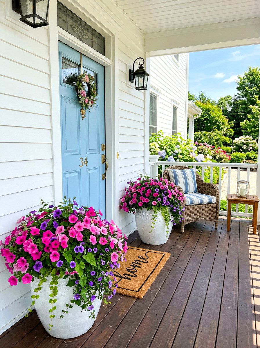 Seasonal Porch Flowers - 30 front door decor ideas