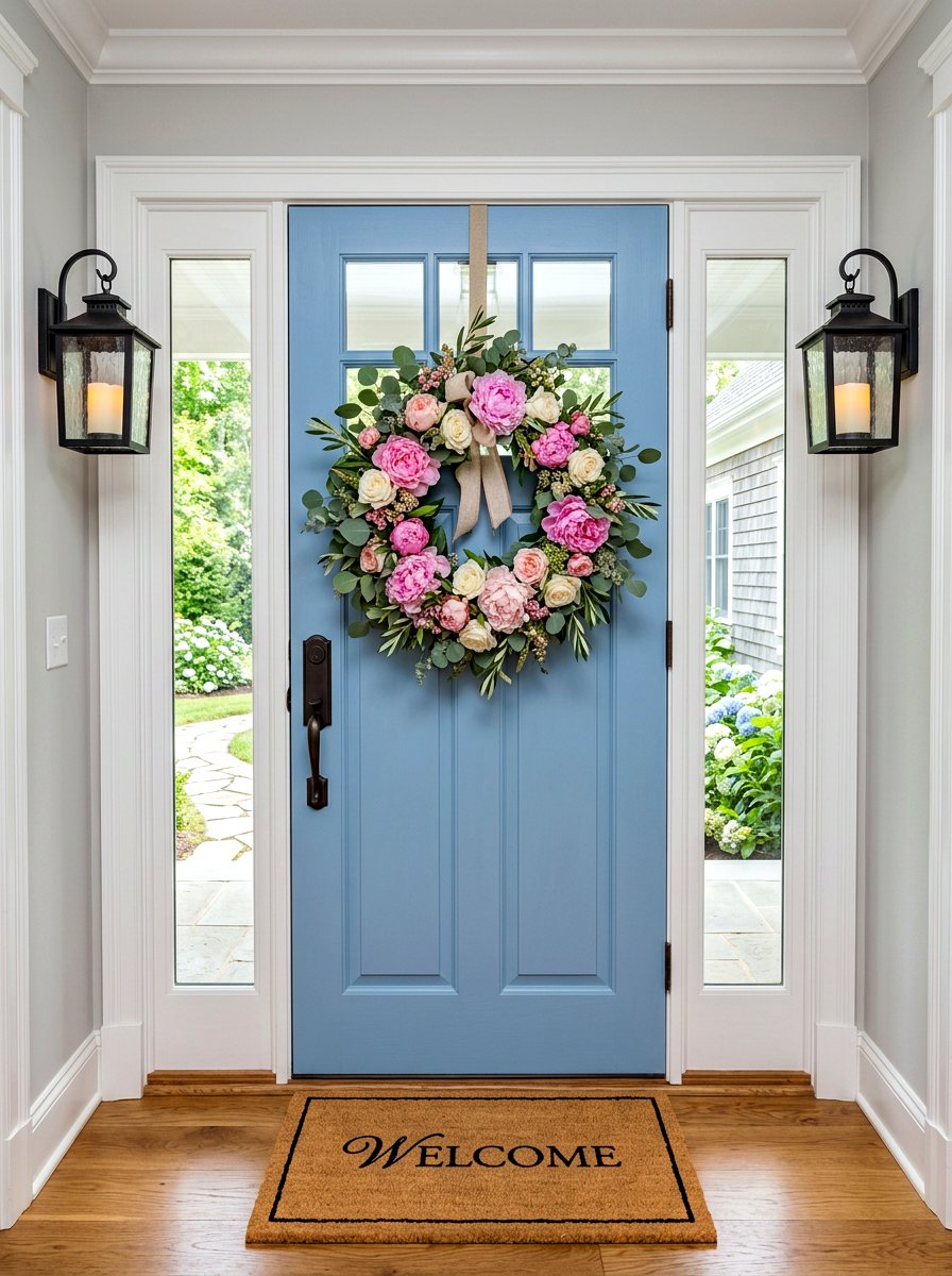 Seasonal front door wreath - 30 charming stoop decor ideas