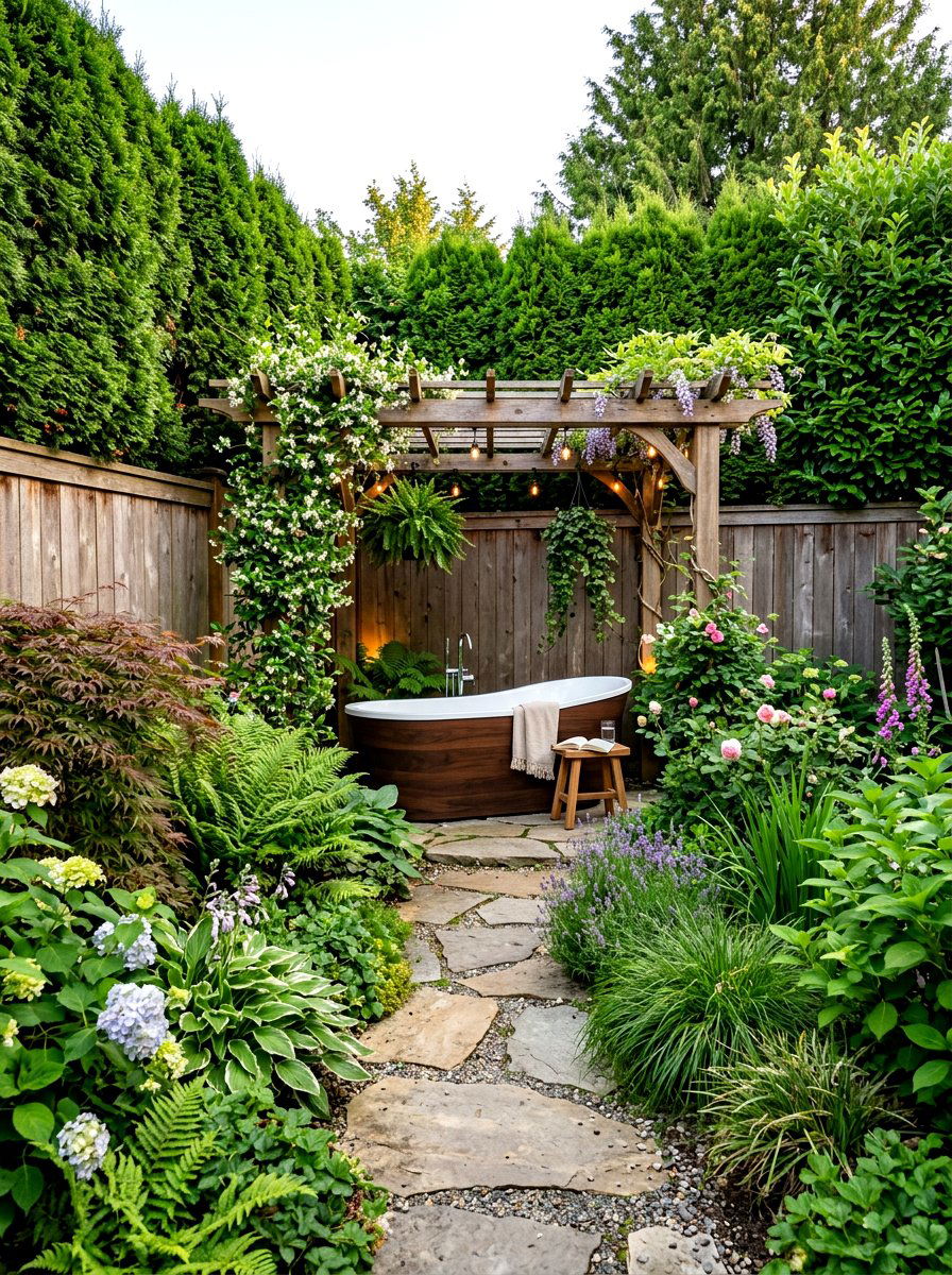 Secluded Backyard Sanctuary - 30 ice bath room ideas