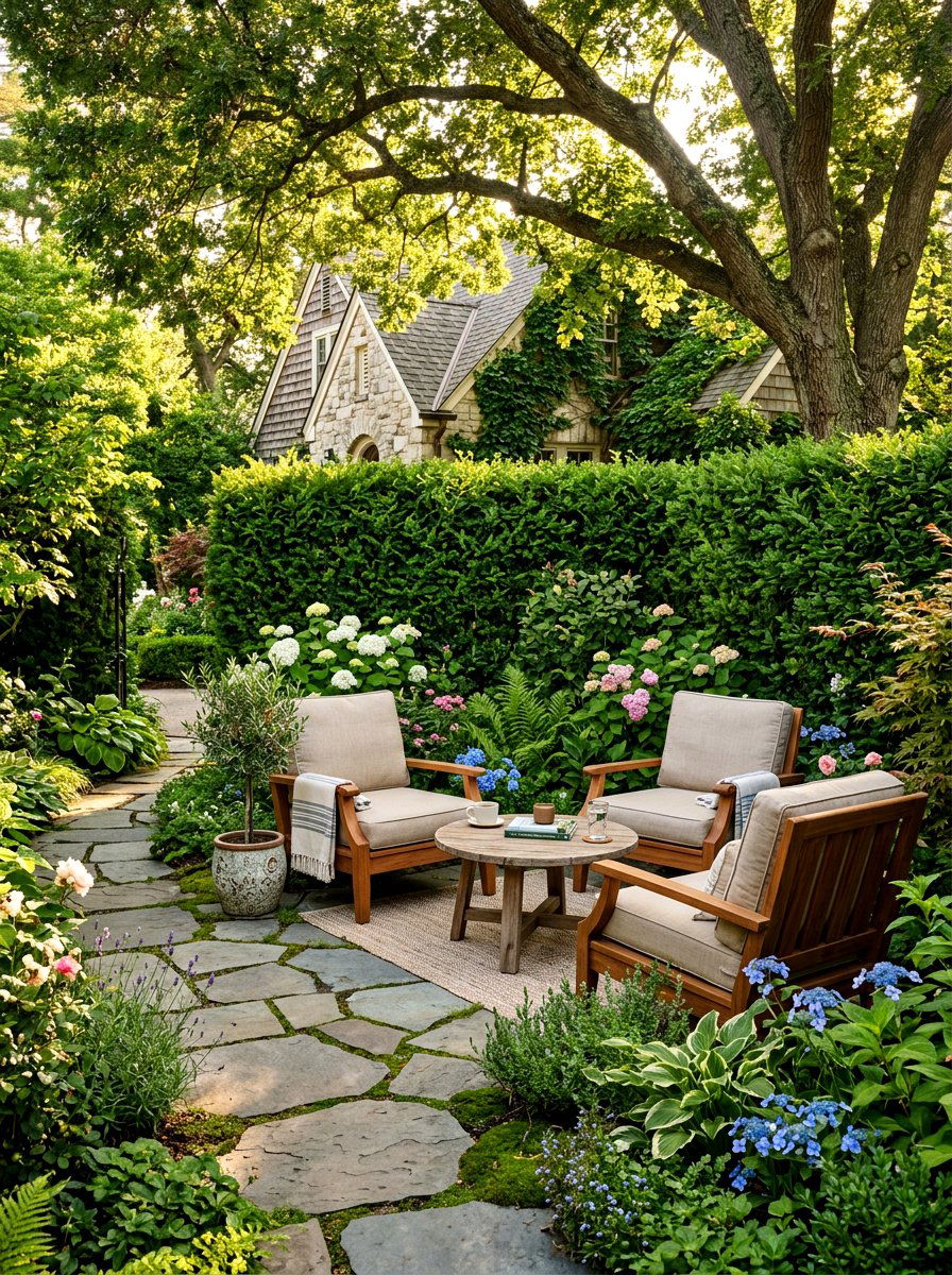 Secluded Front Yard Patio - 30 front patio ideas