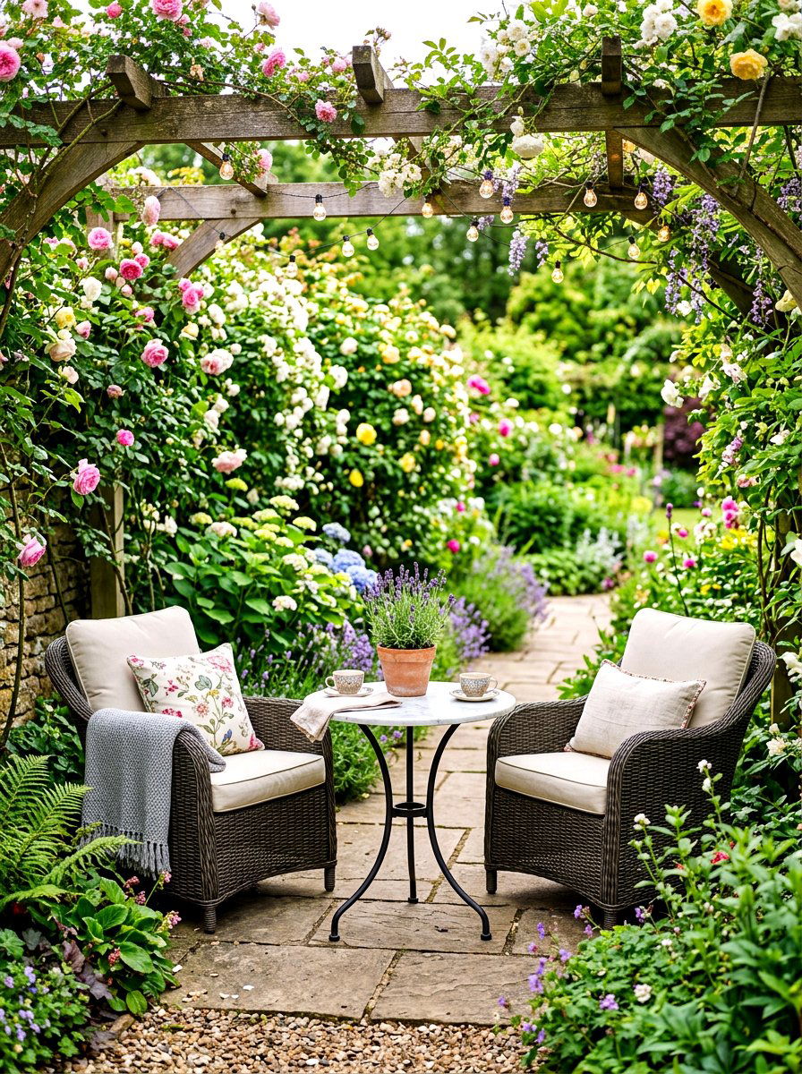 Secluded Garden Nook Lounge - 30 luxury patio lounge ideas