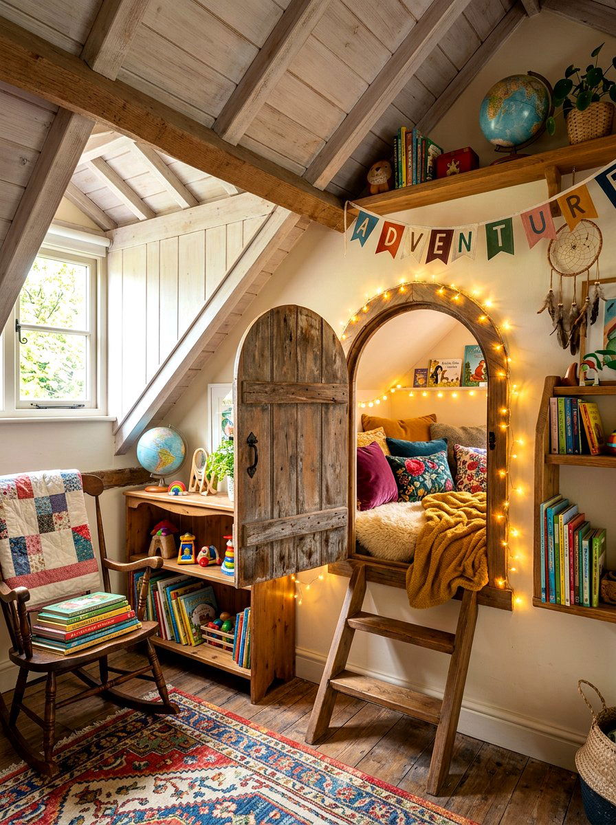 Secret Attic Hideout - 30 attic playroom ideas