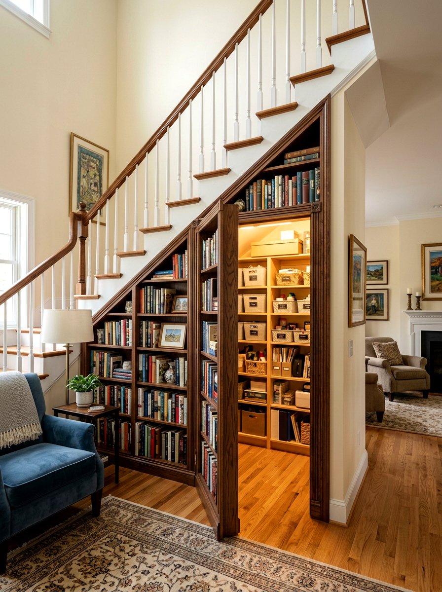 Secret Closet Under Stairs - 30 cozy nook under stairs ideas