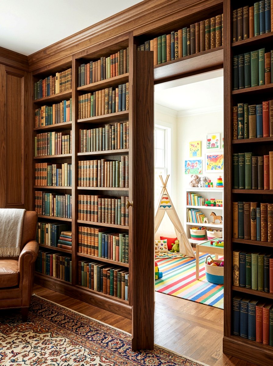 Secret Door Bookshelf - 30 playroom bookshelf ideas