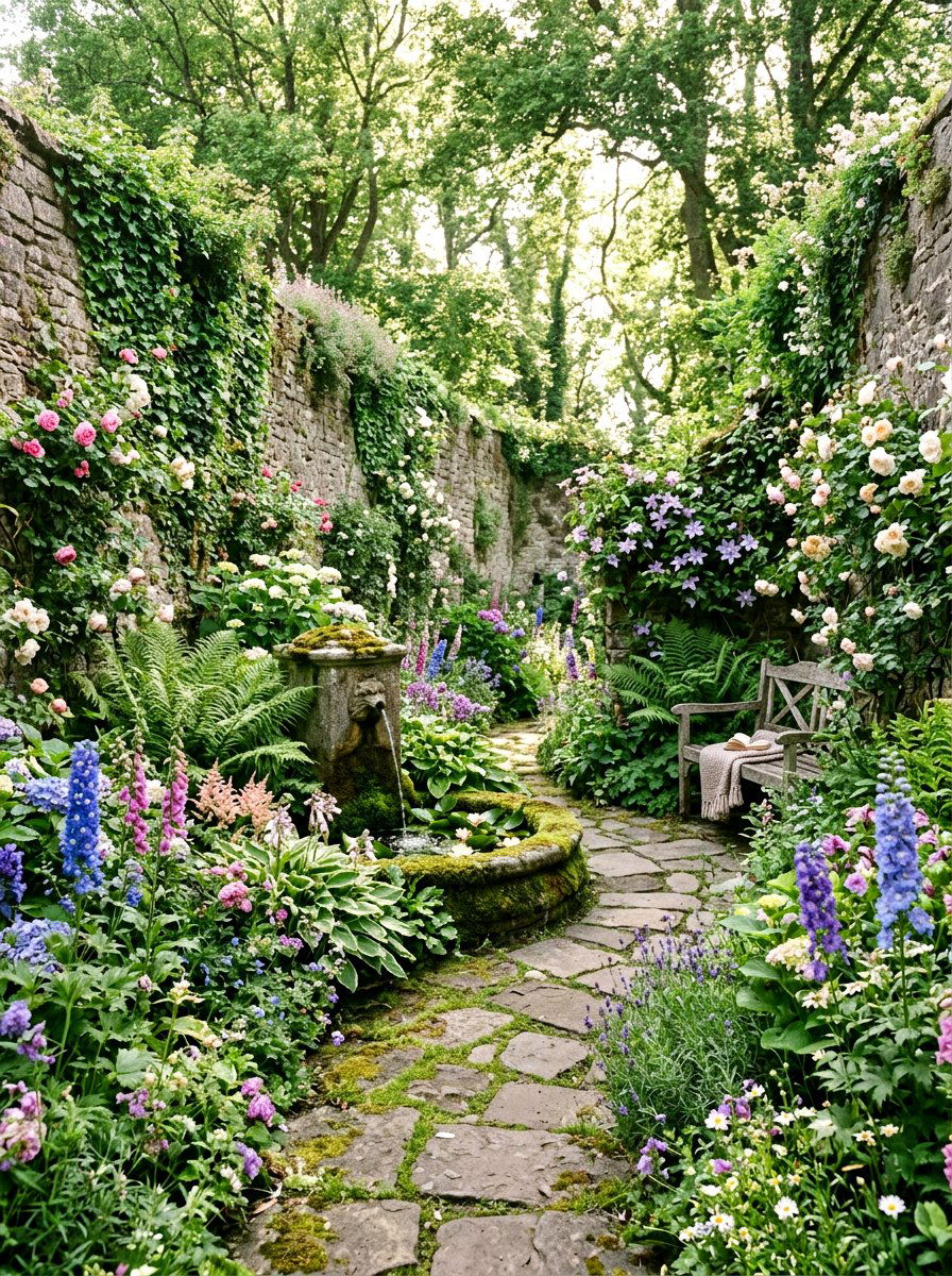 Secret Enclosed Garden - 30 courtyard style backyard ideas