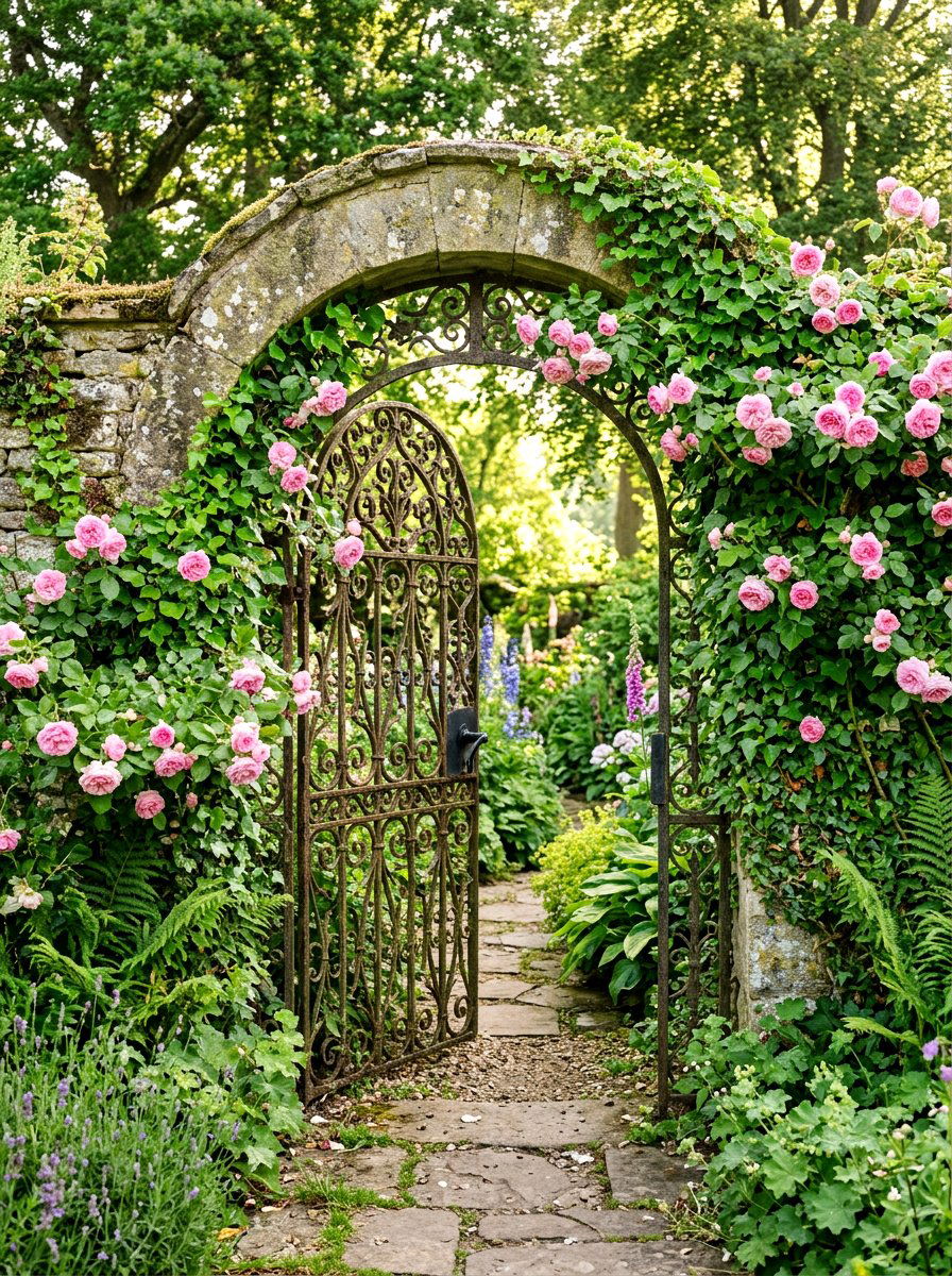 Secret Garden Gate Entrance - 30 cottage garden wedding ideas