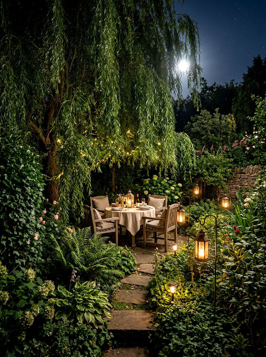 Secret Garden Hidden Table - 30 candlelit garden dinner ideas
