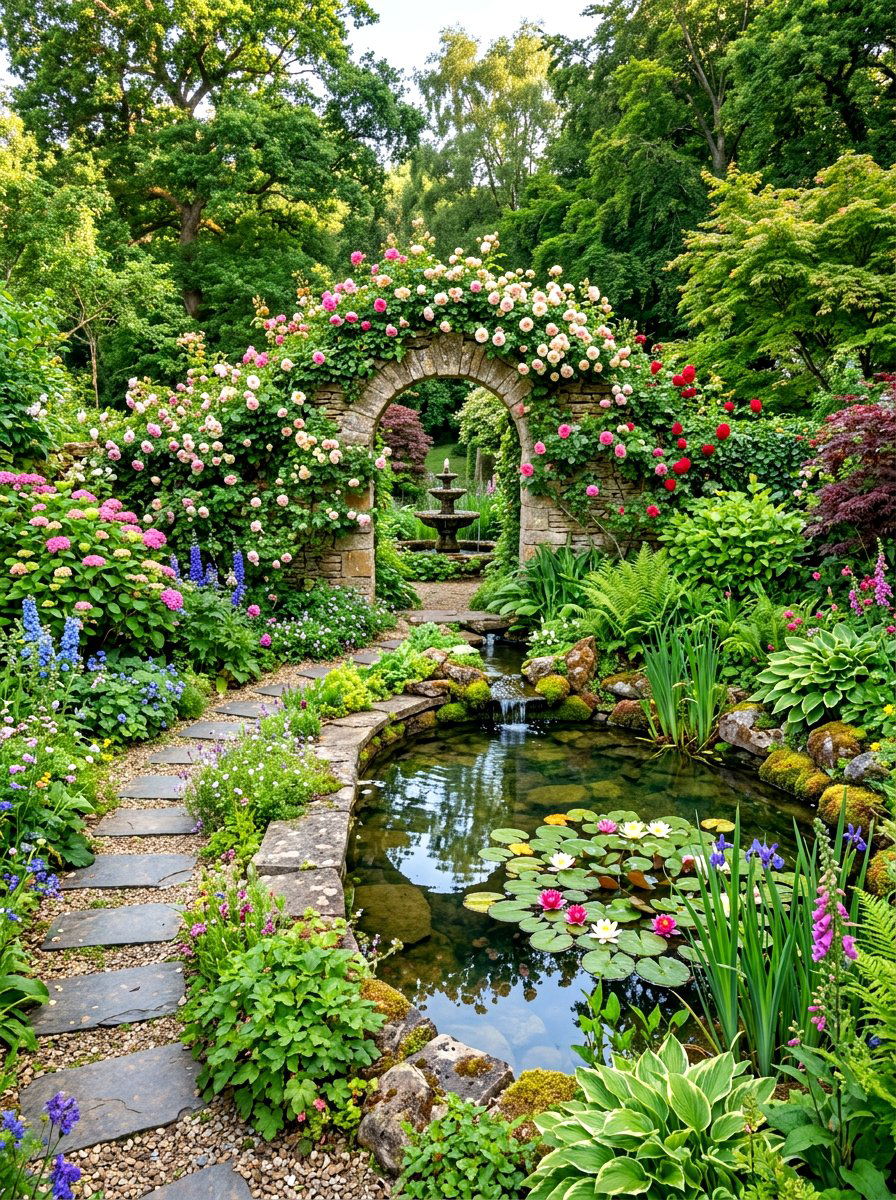 Secret Garden Pond - 30 frog pond ideas